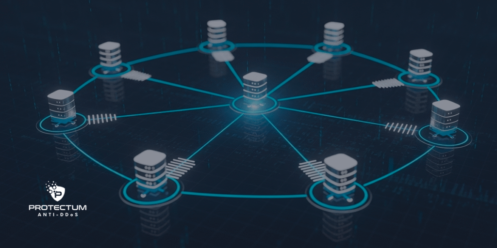 Infraestrutura conectada representando engenharia de tráfego e balanceamento de carga eficiente.